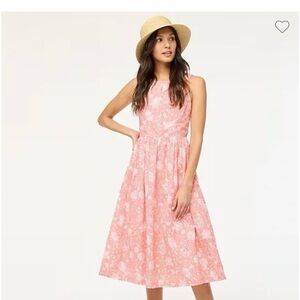 J. Crew Pink Floral Midi Dress